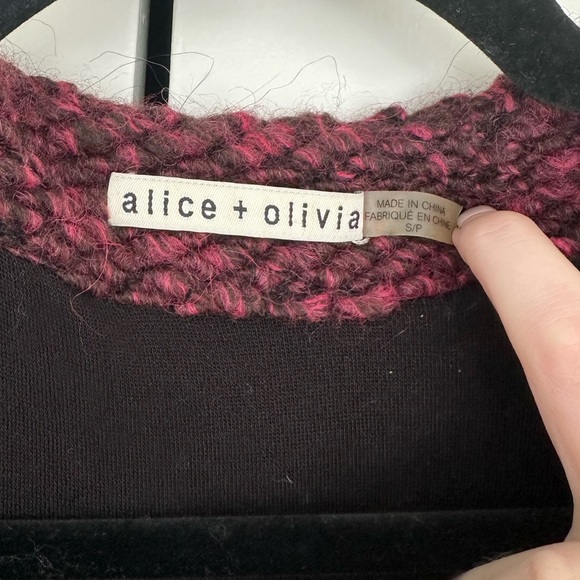Alice + Olivia Kimono Sweater Wrap Color: Merlot, Size: S - Picture 3 of 7